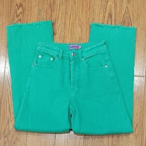 Edikted Vibrant Green Straight Leg Jeans
